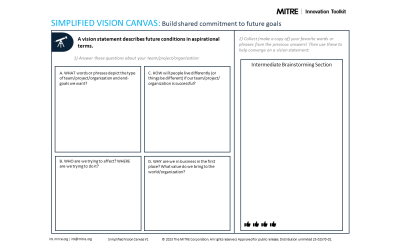 Reflections from Developing the Simplified Vision Canvas